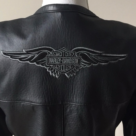 Harley-Davidson Black Leather Bomber Jacket